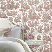 Waverly Country Life Toile Peel and Stick Wallpaper Peel and Stick Wallpaper RoomMates   