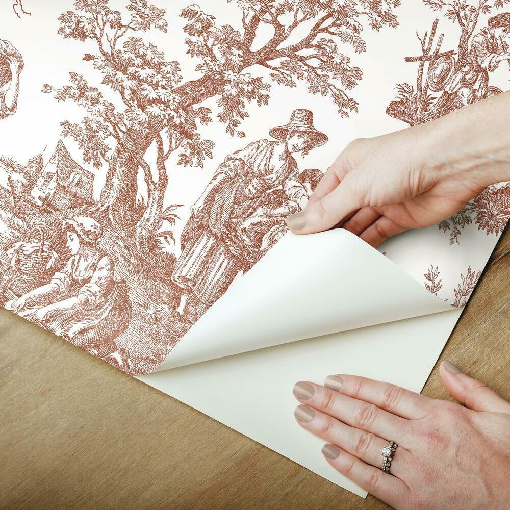 Waverly Country Life Toile Peel and Stick Wallpaper Peel and Stick Wallpaper RoomMates   