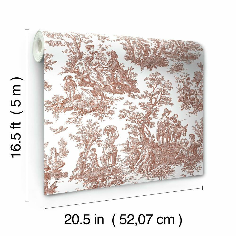 Waverly Country Life Toile Peel and Stick Wallpaper Peel and Stick Wallpaper RoomMates   