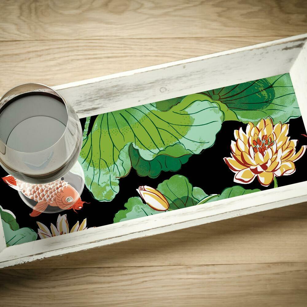 Waverly Lotus Lake Peel and Stick Wallpaper Peel and Stick Wallpaper RoomMates   