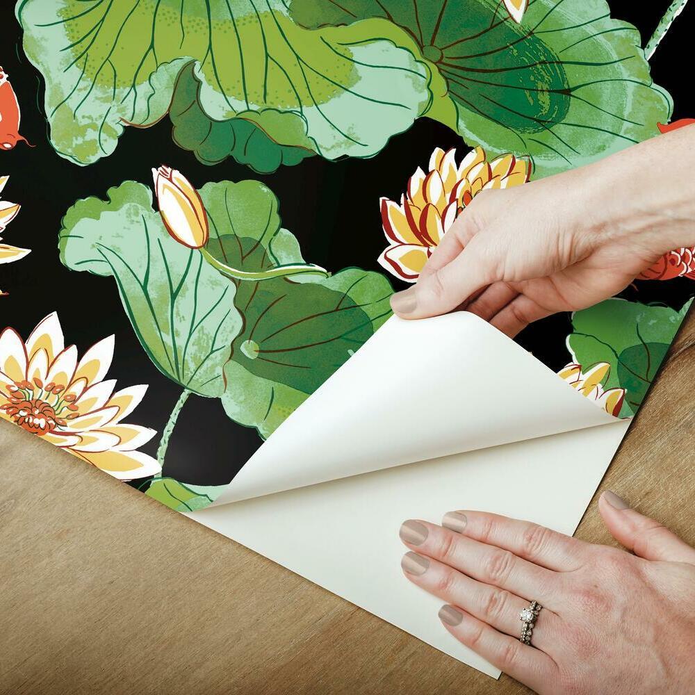 Waverly Lotus Lake Peel and Stick Wallpaper Peel and Stick Wallpaper RoomMates   