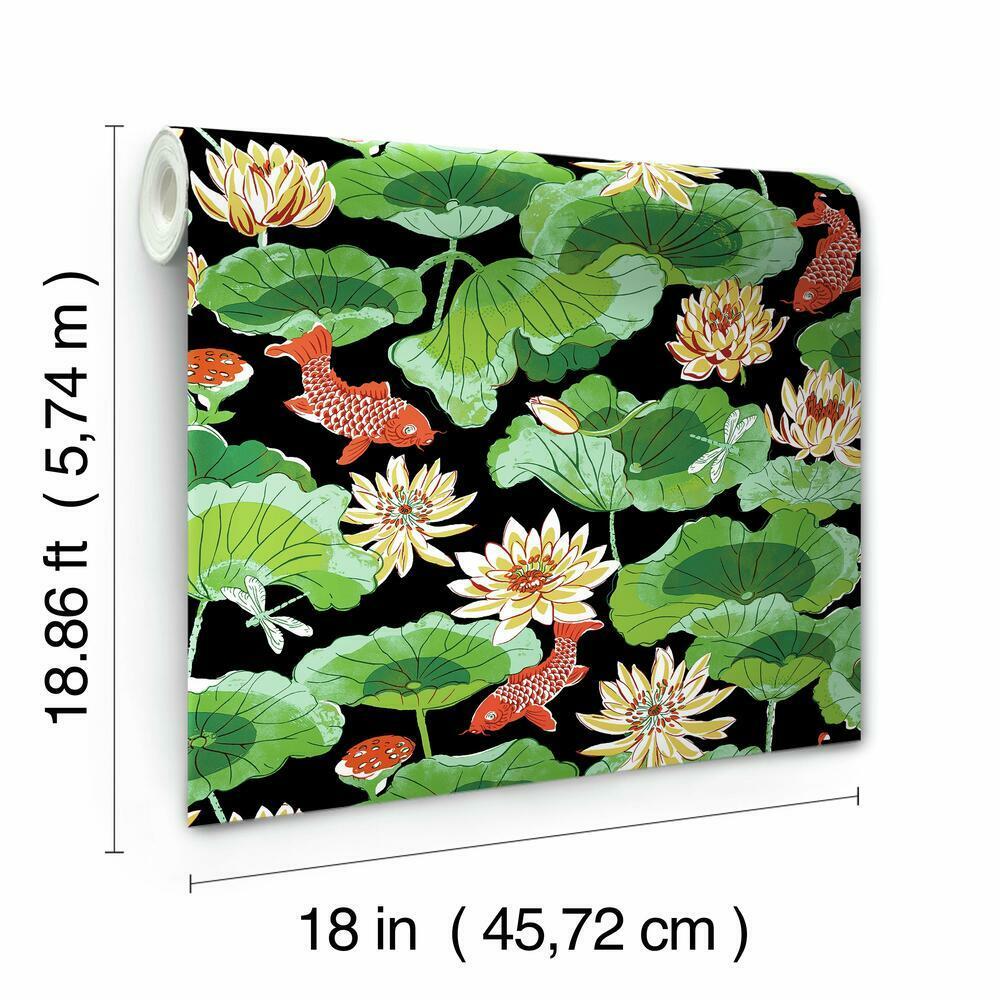 Waverly Lotus Lake Peel and Stick Wallpaper Peel and Stick Wallpaper RoomMates   