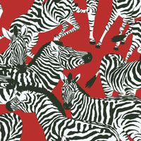 Waverly Herd Together Peel and Stick Wallpaper Peel and Stick Wallpaper RoomMates Roll Red 