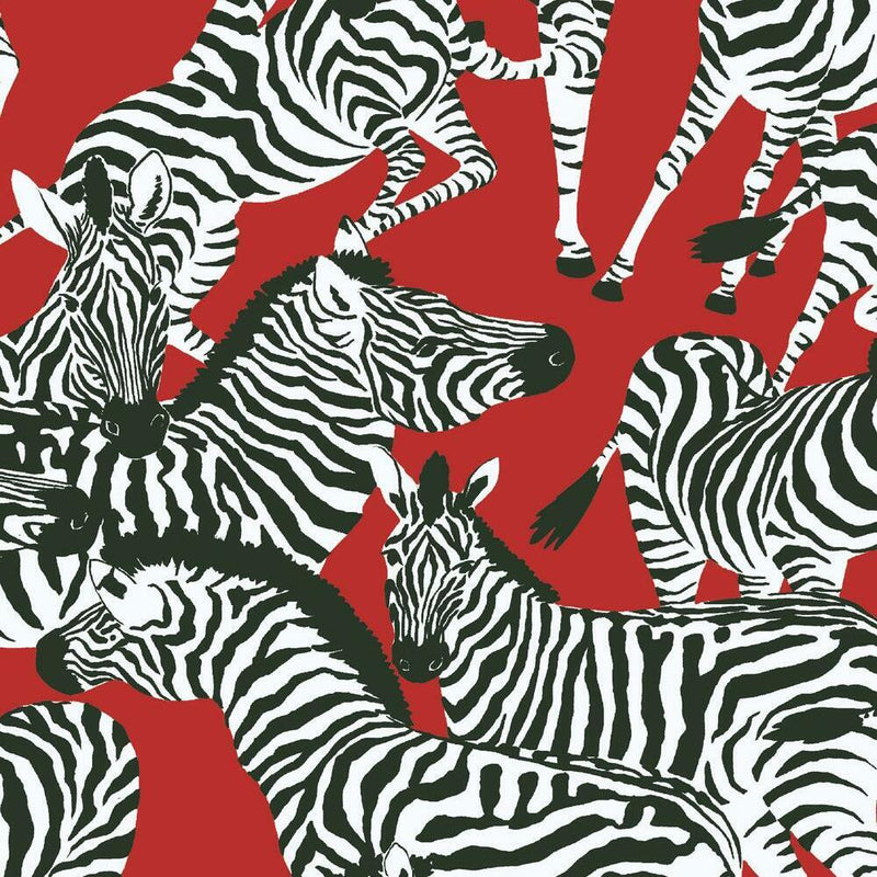 Waverly Herd Together Peel and Stick Wallpaper Peel and Stick Wallpaper RoomMates Roll Red 