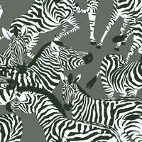 Waverly Herd Together Peel and Stick Wallpaper Peel and Stick Wallpaper RoomMates Roll Grey 