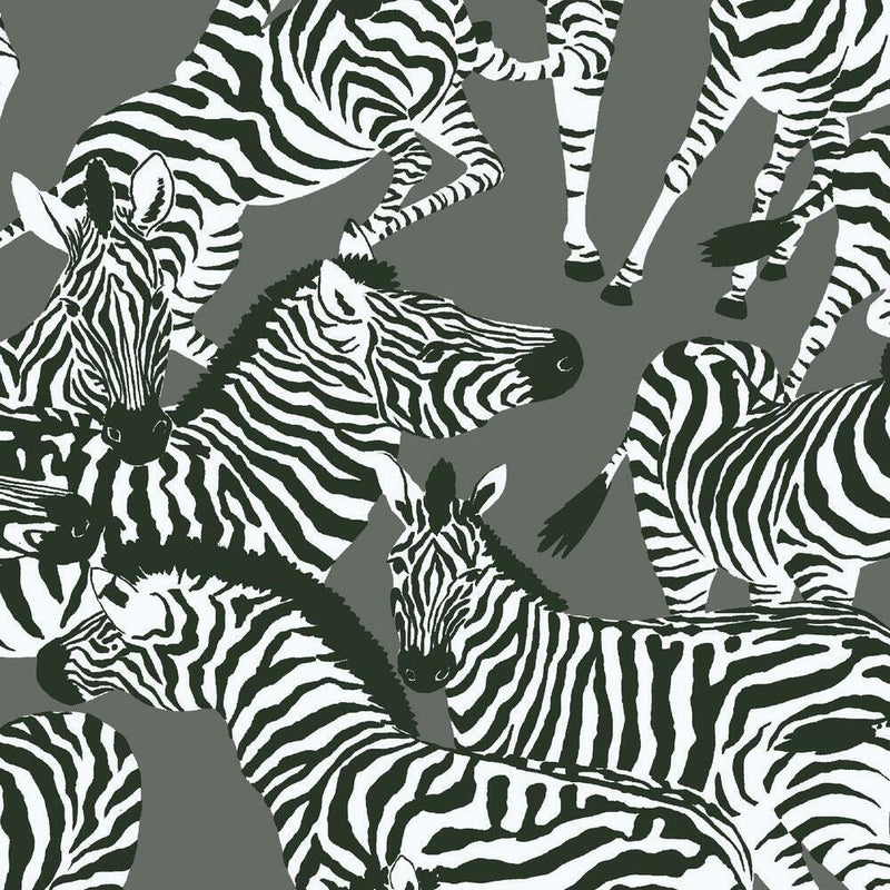 Waverly Herd Together Peel and Stick Wallpaper Peel and Stick Wallpaper RoomMates Roll Grey 
