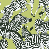 Waverly Herd Together Peel and Stick Wallpaper Peel and Stick Wallpaper RoomMates Roll Green 