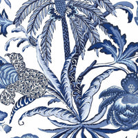 Waverly Exotic Curiosity Peel and Stick Wallpaper Peel and Stick Wallpaper RoomMates Roll Blue 
