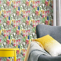 Waverly Vibrant Canvas Peel and Stick Wallpaper Peel and Stick Wallpaper RoomMates   