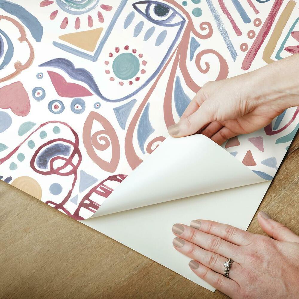 Mod Faces Peel & Stick Wallpaper Peel and Stick Wallpaper RoomMates   