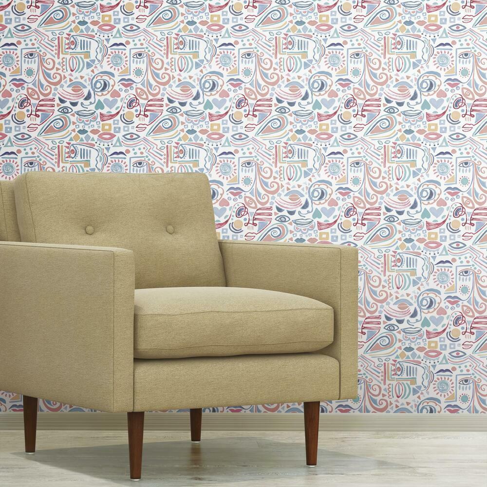 Mod Faces Peel & Stick Wallpaper Peel and Stick Wallpaper RoomMates   
