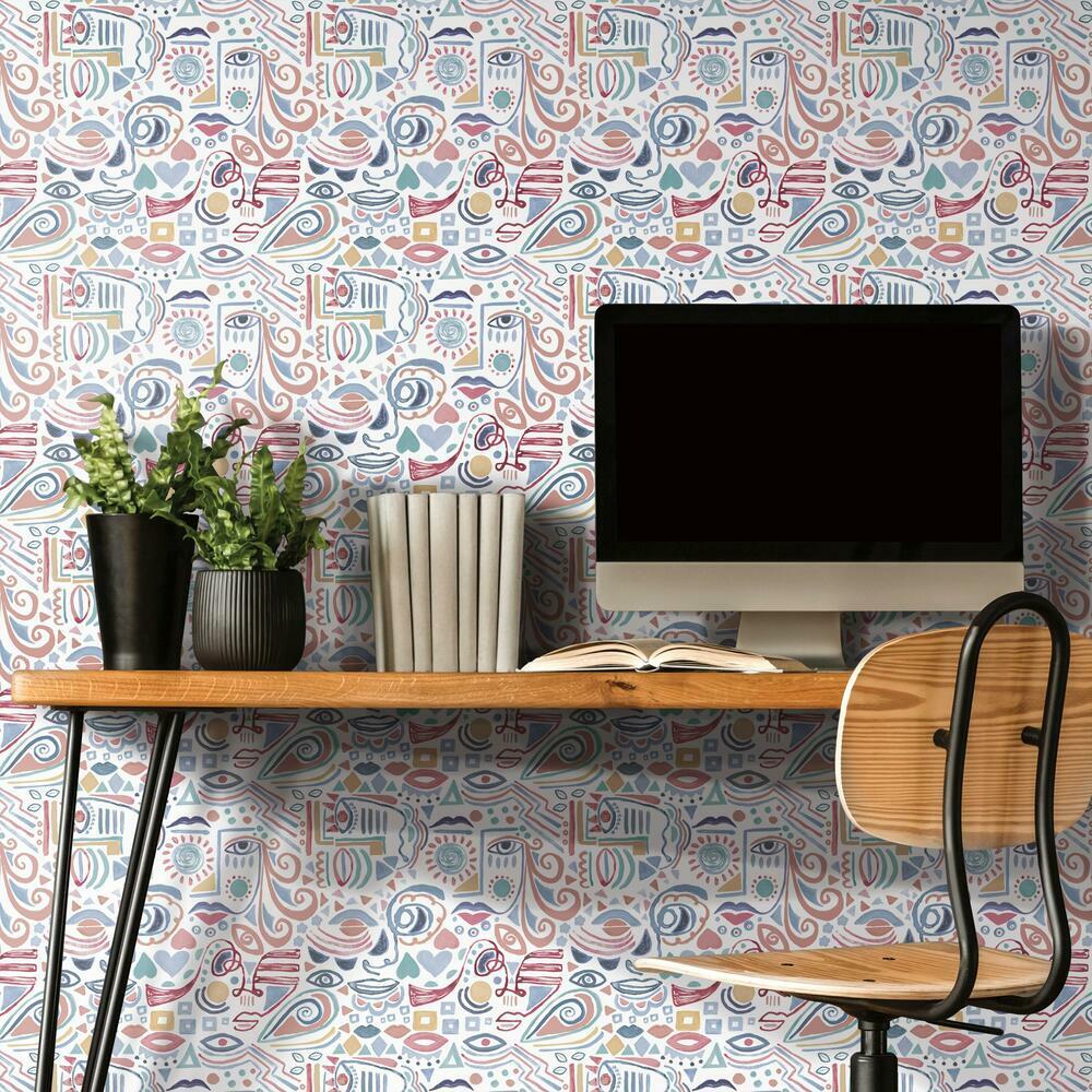 Mod Faces Peel & Stick Wallpaper Peel and Stick Wallpaper RoomMates   