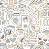 Mod Faces Peel & Stick Wallpaper Peel and Stick Wallpaper RoomMates Roll Grey 