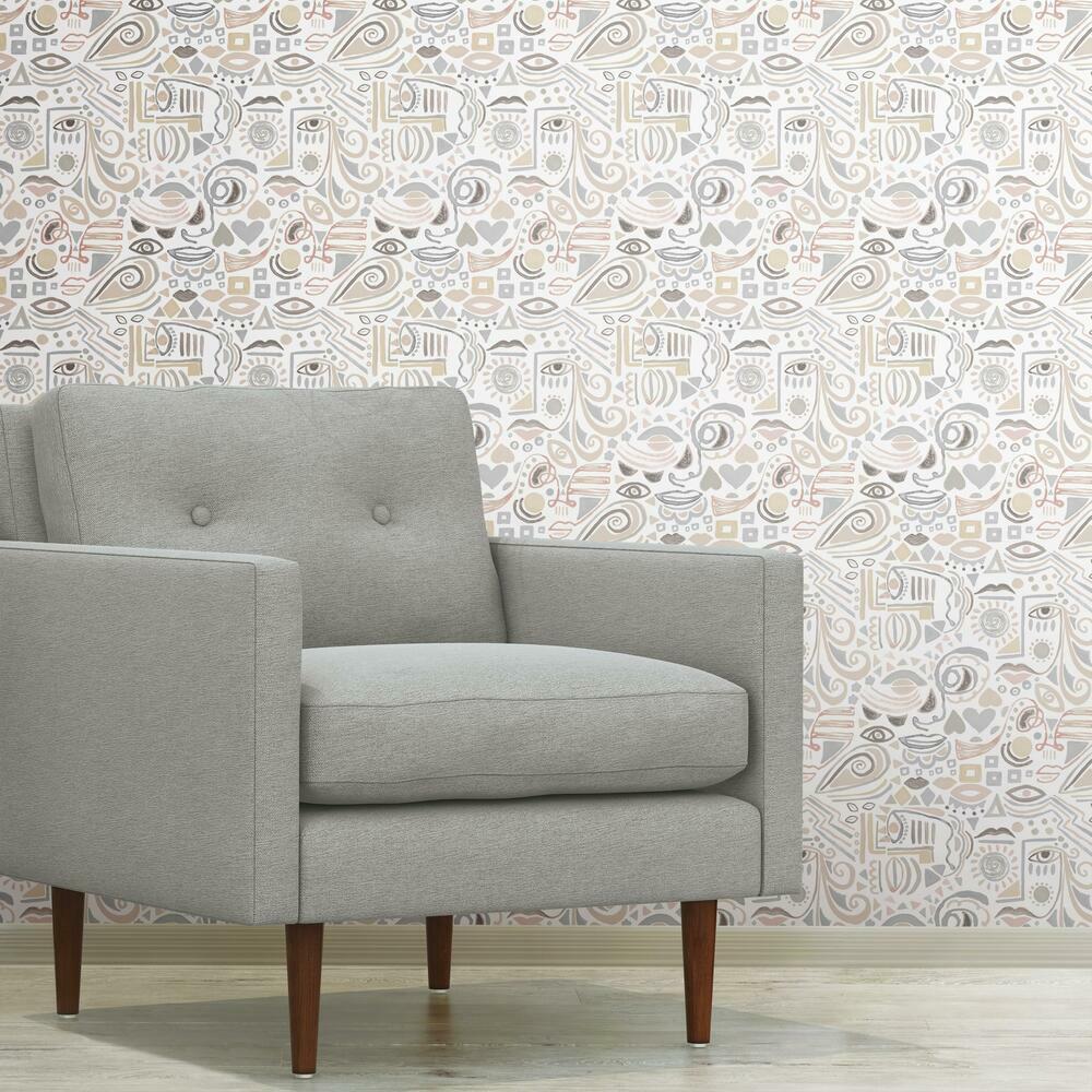 Mod Faces Peel & Stick Wallpaper Peel and Stick Wallpaper RoomMates   