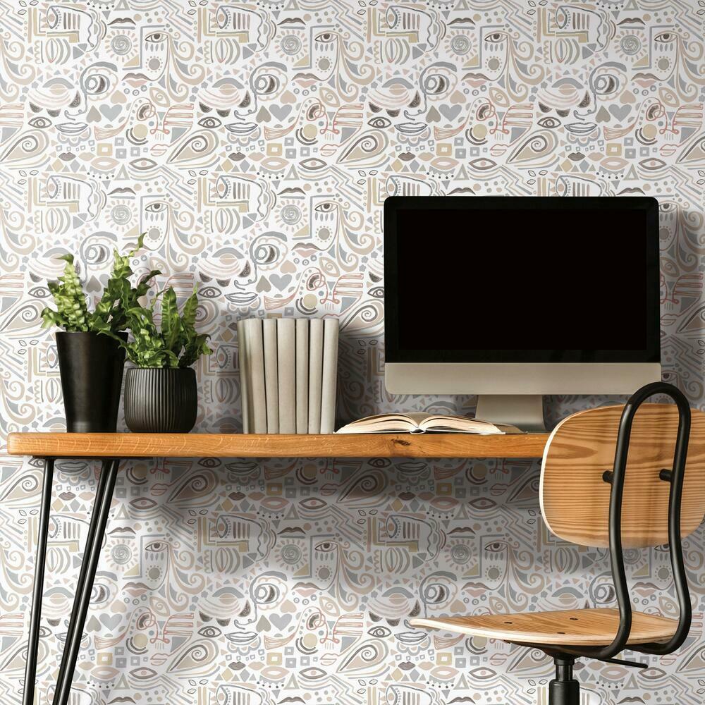 Mod Faces Peel & Stick Wallpaper Peel and Stick Wallpaper RoomMates   
