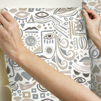 Mod Faces Peel & Stick Wallpaper Peel and Stick Wallpaper RoomMates   
