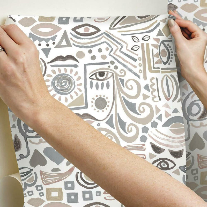 Mod Faces Peel & Stick Wallpaper Peel and Stick Wallpaper RoomMates   