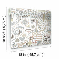 Mod Faces Peel & Stick Wallpaper Peel and Stick Wallpaper RoomMates   