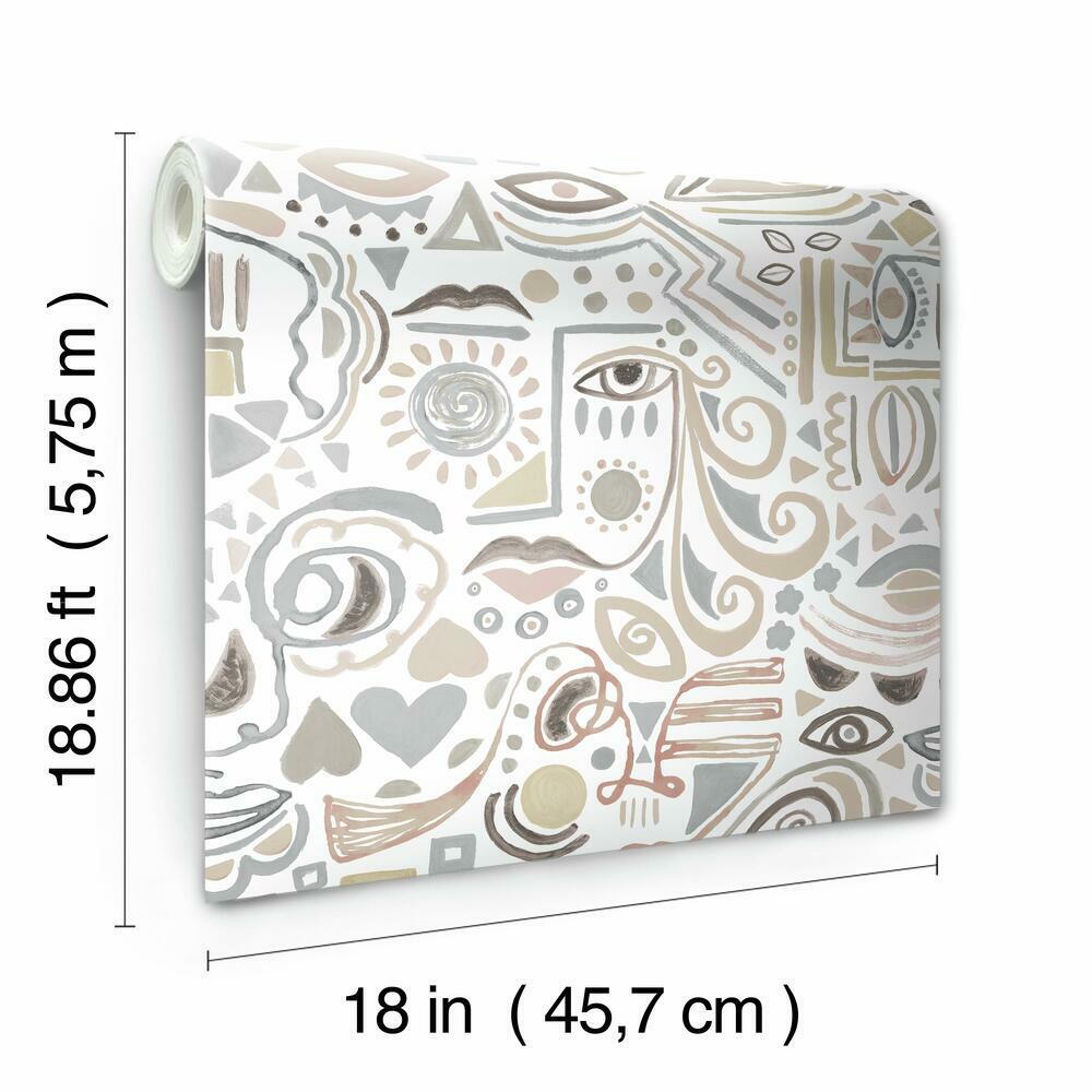 Mod Faces Peel & Stick Wallpaper Peel and Stick Wallpaper RoomMates   