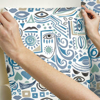 Mod Faces Peel & Stick Wallpaper Peel and Stick Wallpaper RoomMates   