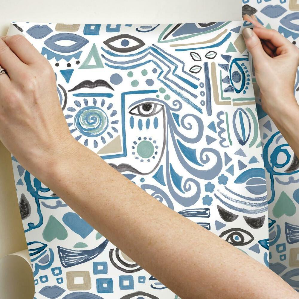 Mod Faces Peel & Stick Wallpaper Peel and Stick Wallpaper RoomMates   
