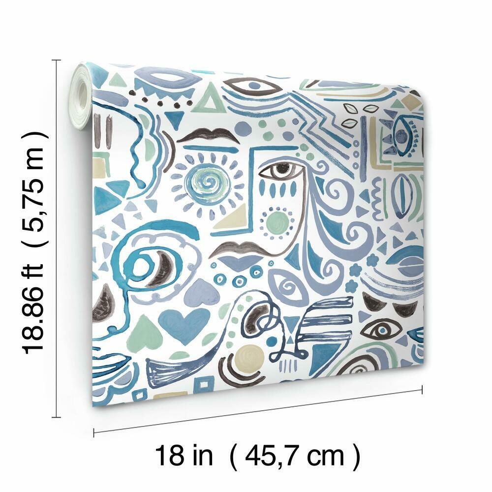 Mod Faces Peel & Stick Wallpaper Peel and Stick Wallpaper RoomMates   