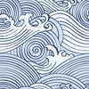 Asian Waves Peel & Stick Wallpaper Peel and Stick Wallpaper RoomMates Roll Blue 