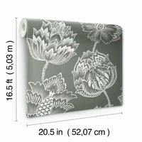 Batik Jacobean Premium Peel + Stick Wallpaper Peel and Stick Wallpaper RoomMates   
