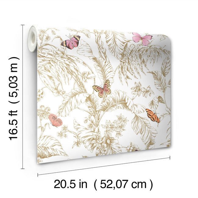 Butterfly Sketch Peel and Stick Wallpaper Peel and Stick Wallpaper RoomMates   