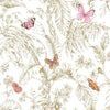 Butterfly Sketch Peel and Stick Wallpaper Peel and Stick Wallpaper RoomMates Roll Pink 