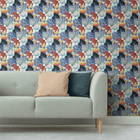 Retro Tropical Leaves Peel and Stick Wallpaper Peel and Stick Wallpaper RoomMates   
