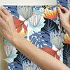 Retro Tropical Leaves Peel and Stick Wallpaper Peel and Stick Wallpaper RoomMates   