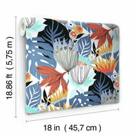 Retro Tropical Leaves Peel and Stick Wallpaper Peel and Stick Wallpaper RoomMates   