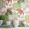 Retro Tropical Leaves Peel and Stick Wallpaper Peel and Stick Wallpaper RoomMates   