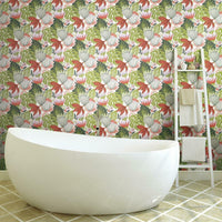 Retro Tropical Leaves Peel and Stick Wallpaper Peel and Stick Wallpaper RoomMates   