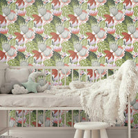 Retro Tropical Leaves Peel and Stick Wallpaper Peel and Stick Wallpaper RoomMates   