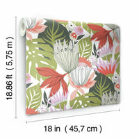 Retro Tropical Leaves Peel and Stick Wallpaper Peel and Stick Wallpaper RoomMates   
