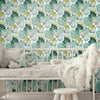 Retro Tropical Leaves Peel and Stick Wallpaper Peel and Stick Wallpaper RoomMates   