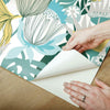 Retro Tropical Leaves Peel and Stick Wallpaper Peel and Stick Wallpaper RoomMates   