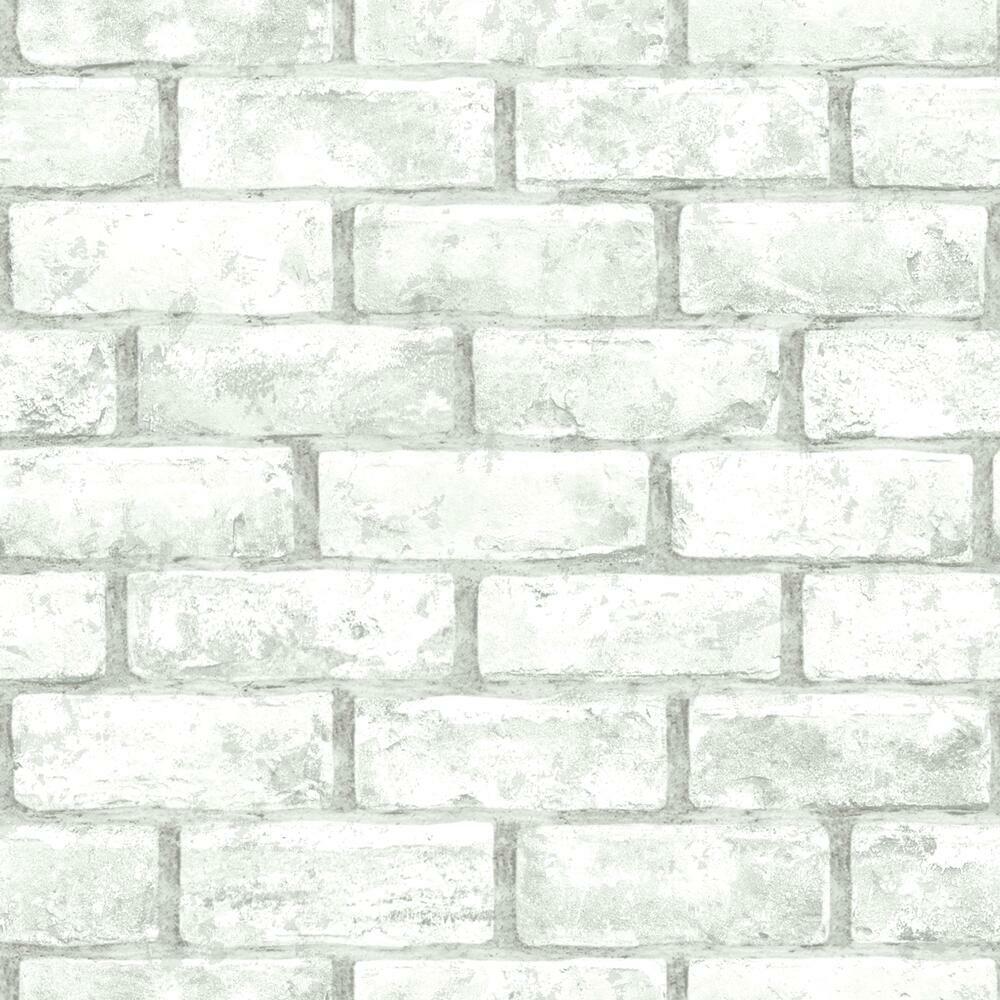 Brick Peel and Stick Wallpaper Peel and Stick Wallpaper RoomMates Roll White 