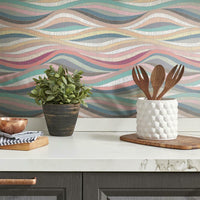 Mosaic Waves Peel & Stick Wallpaper Peel and Stick Wallpaper RoomMates   