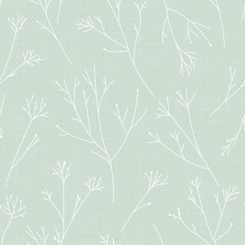 Twigs Peel and Stick Wallpaper Peel and Stick Wallpaper RoomMates Roll Green 