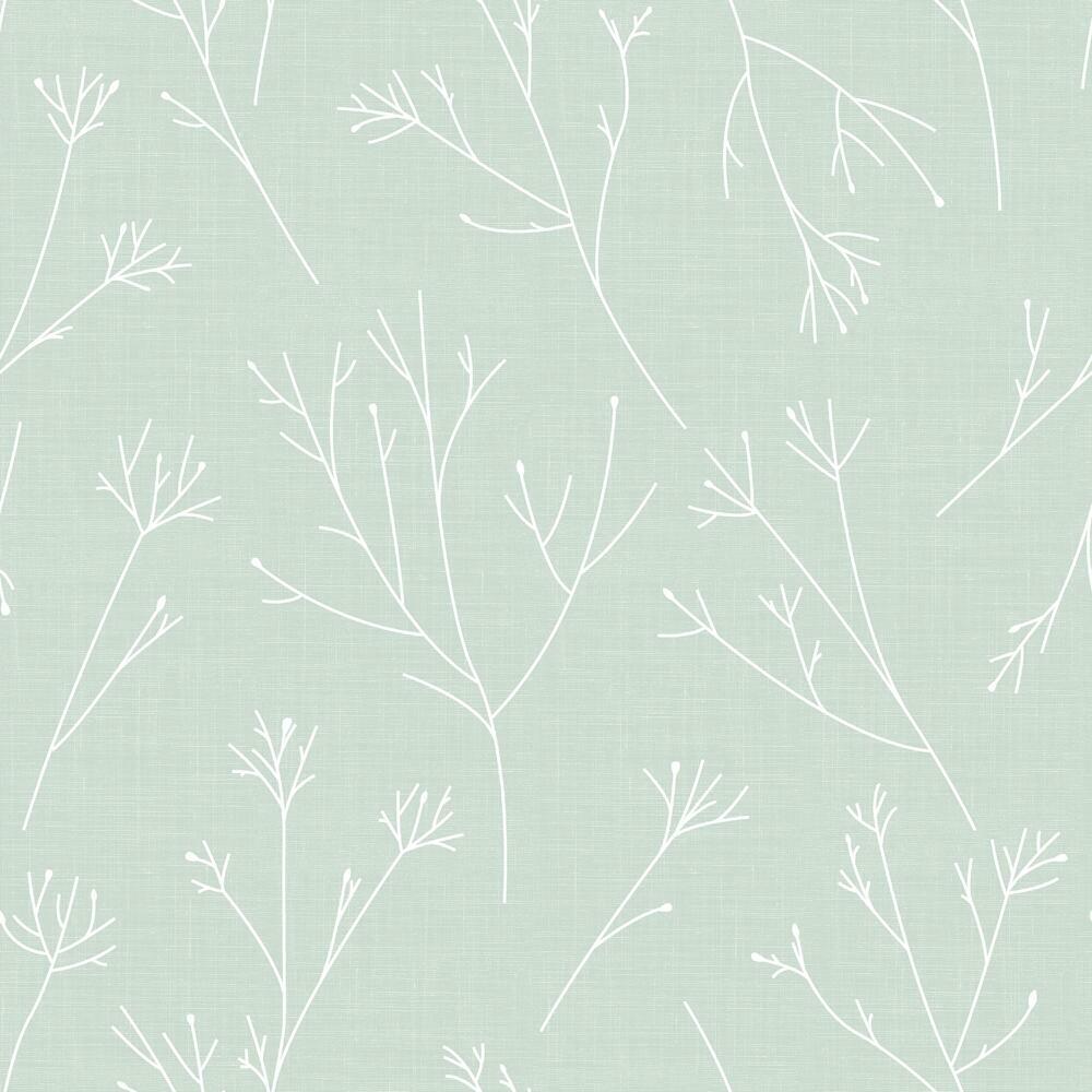Twigs Peel and Stick Wallpaper Peel and Stick Wallpaper RoomMates Roll Green 