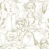 Vogue Sketches Peel and Stick Wallpaper Peel and Stick Wallpaper RoomMates Roll Gold 