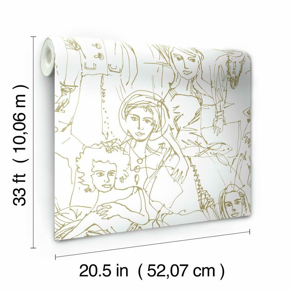Vogue Sketches Peel and Stick Wallpaper Peel and Stick Wallpaper RoomMates   