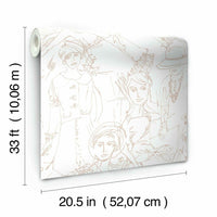 Vogue Sketches Peel and Stick Wallpaper Peel and Stick Wallpaper RoomMates   