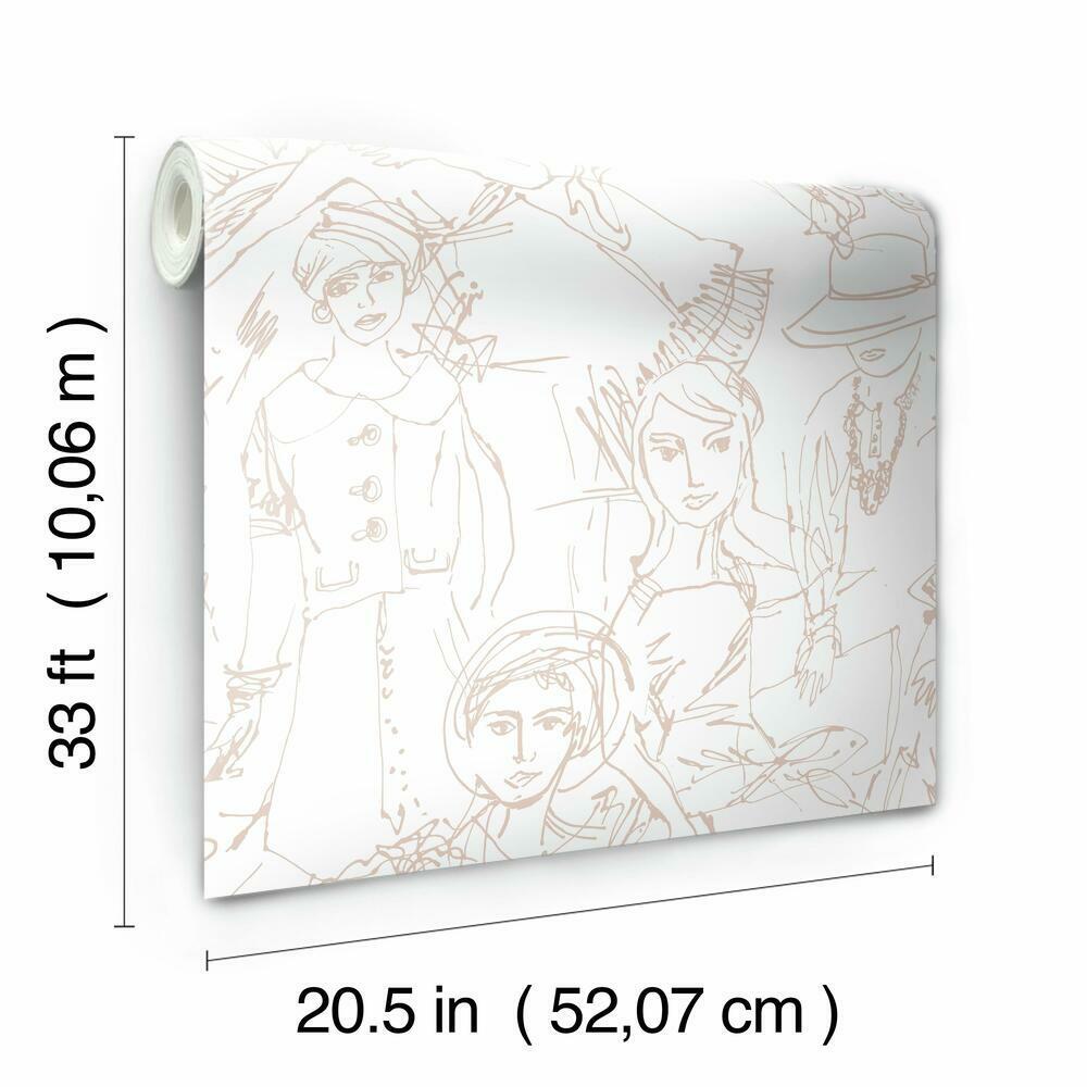 Vogue Sketches Peel and Stick Wallpaper Peel and Stick Wallpaper RoomMates   