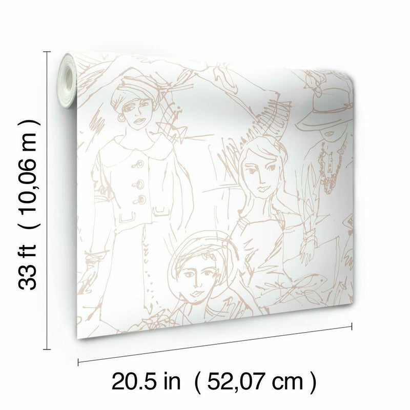 Vogue Sketches Peel and Stick Wallpaper Peel and Stick Wallpaper RoomMates   