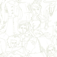 Vogue Sketches Peel and Stick Wallpaper Peel and Stick Wallpaper RoomMates Roll Taupe 