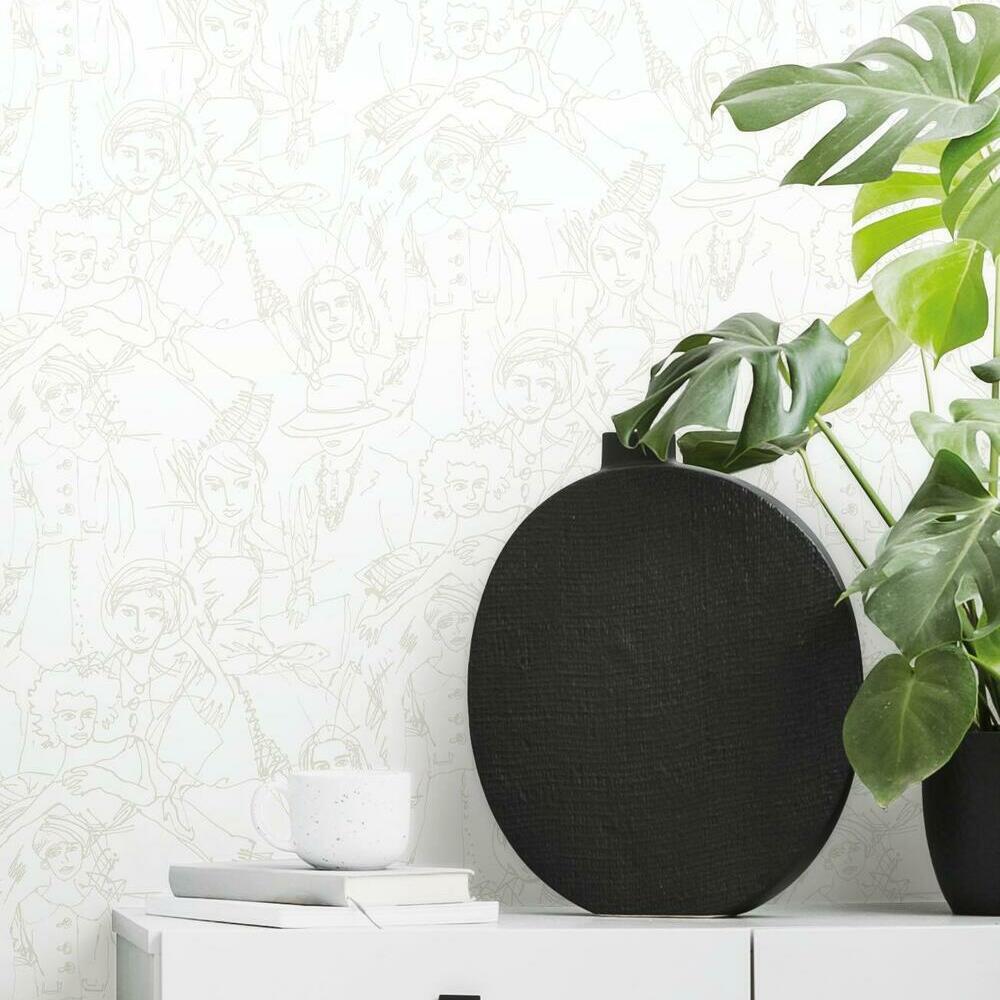 Vogue Sketches Peel and Stick Wallpaper Peel and Stick Wallpaper RoomMates   